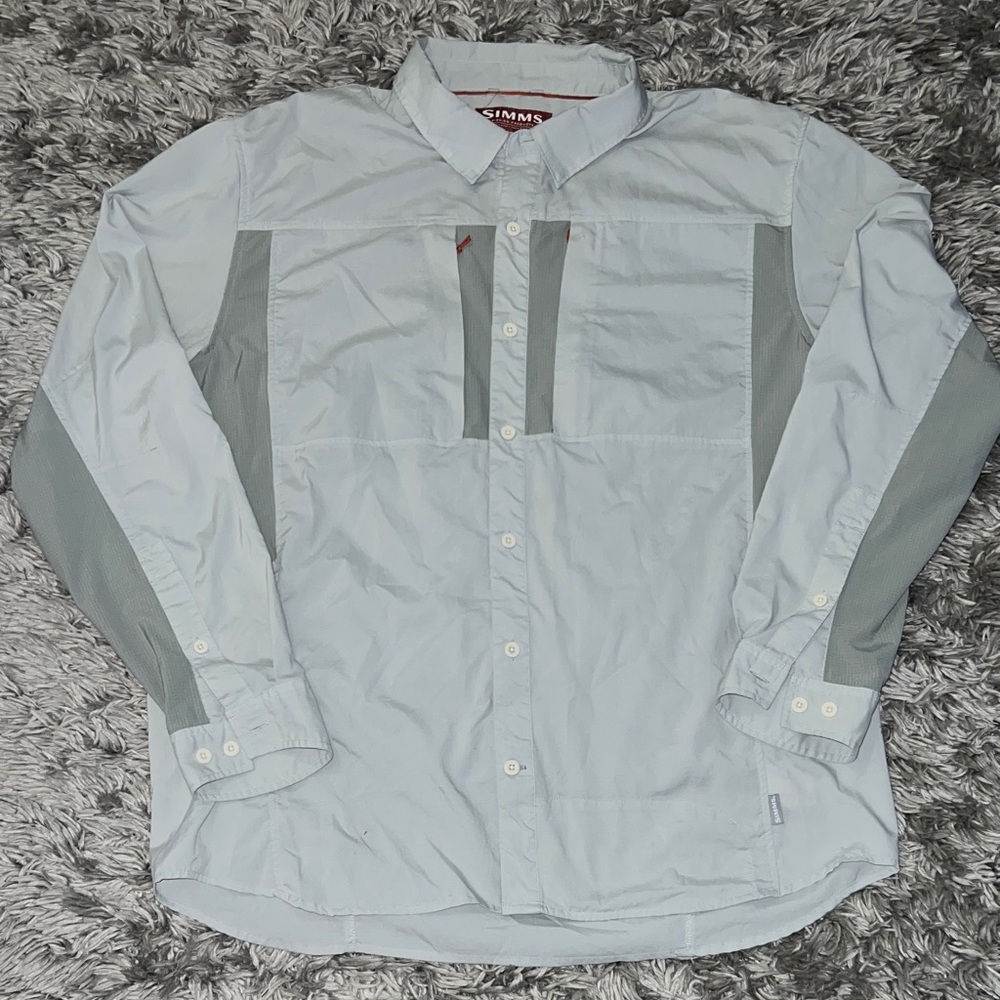 Simms Men's Two-Tone Gray Button Down Shirt